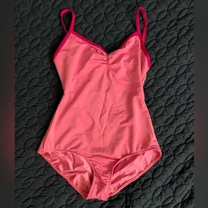 Mariia Camisole Leotard - Pink with Hot Pink Straps - Size Medium